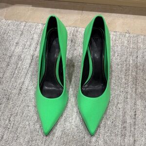 Zara Bright Green Pointed Toe Heels